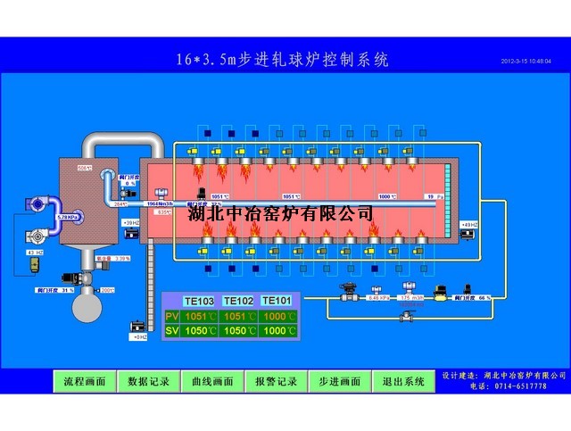 16.45×3.5m步进底加热炉流程画面 