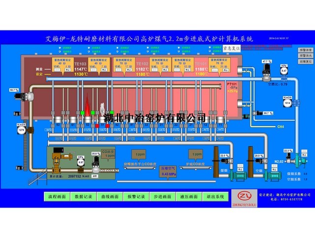 龙腾特钢2.2M高炉煤气步进底式炉 